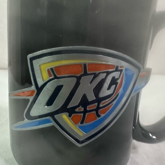 3/$20 Oklahoma City OKC Thunder Black Ceramic Coffee Mug Basketball Logo - Picture 2 of 11